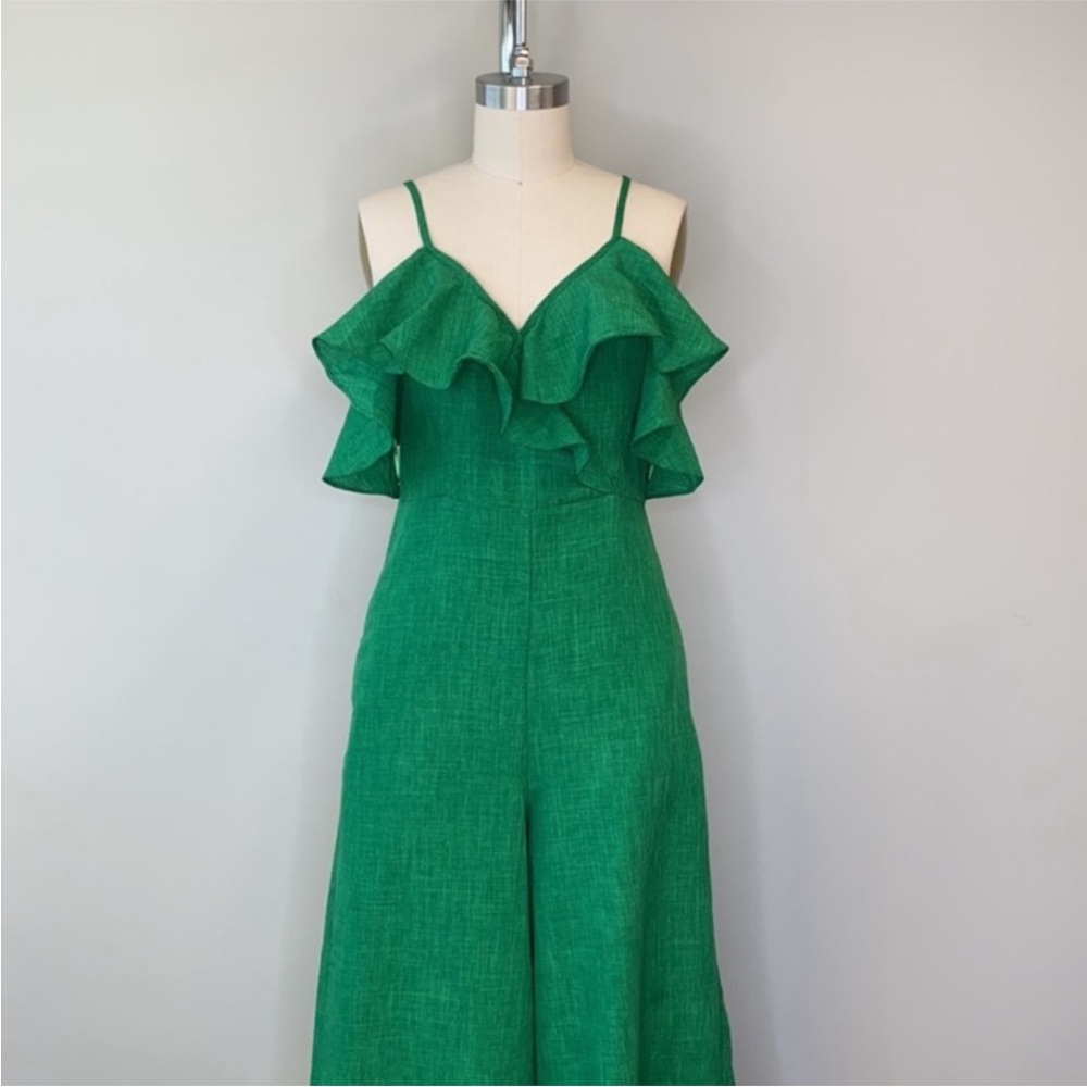 Jealous Tomato Green Apple Ruffle Jumpsuit with Pockets - Picture 5 of 9